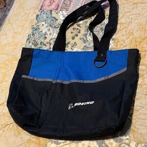 Blue and Black Boeing Tote Bag